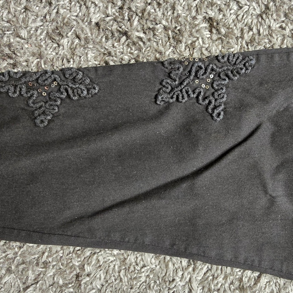 Selected Fashion Womens Black Skinny Pants Embroidered Sequin Applique Size M - Picture 4 of 6